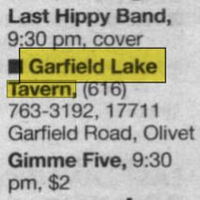 Garfield Lake Tavern - Nov 2001 Ad (newer photo)